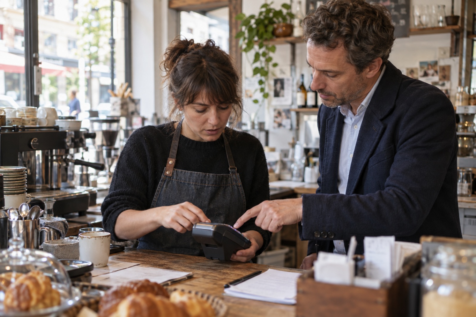 Scène illustrative d’une commerçante accompagnée dans son établissement